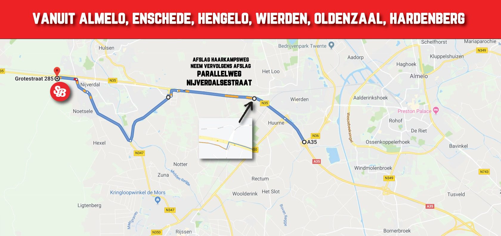 Omleiding-Almelo-Enschede-Hengelo-Hardenberg-Oldenzaal